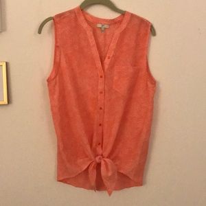 Joie silk tie sleeveless blouse